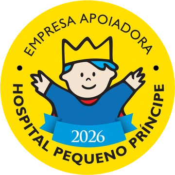 Selo de empresa apoiadora do Hospital Pequeno Príncipe, ano 2026